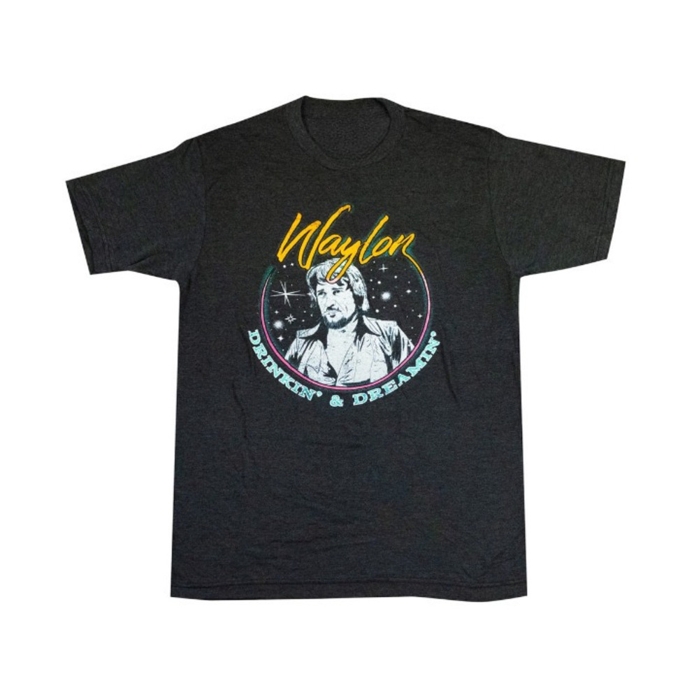 D&D Waylon Jennings Mens Crewneck Tee Shirt, Classic Unisex Retro T-Shirt